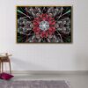 red fractal floating frame canvas