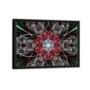 red fractal framed canvas black frame