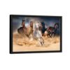 running horses framed canvas black frame