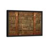 vintage bookshelf framed canvas black frame