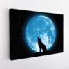 wolf blue moon stretched canvas