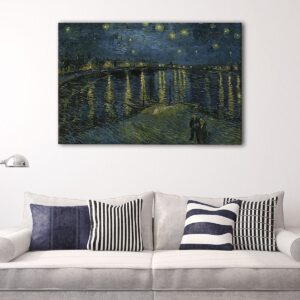 Starry Night Over the Rhone floating frame canvas