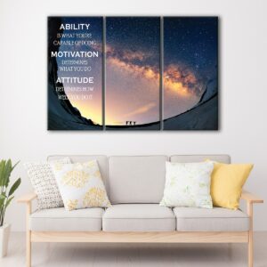 3 panels ability motivation quote canvas art