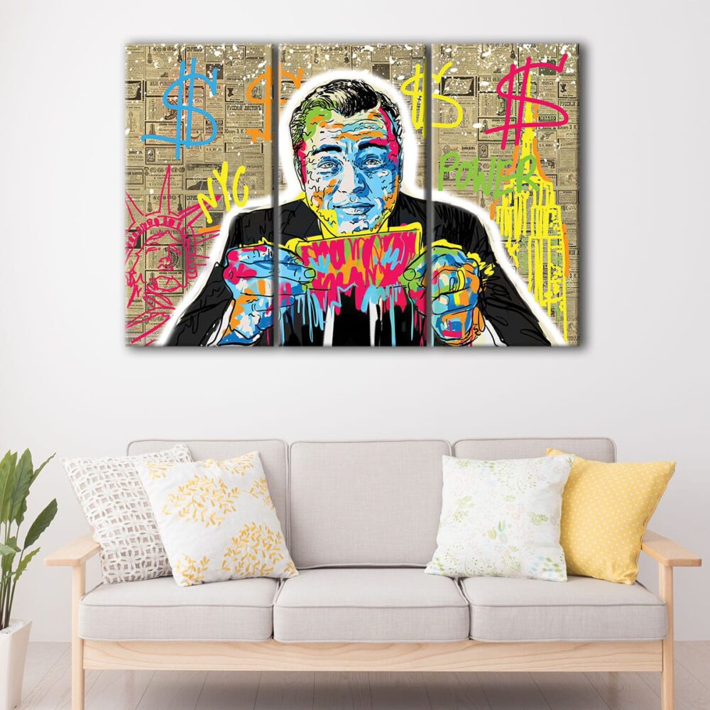 3 panels wolf of wall street canvas art