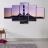 5 panels Lighthouse and stars canvas art