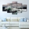 5 panels ocean storm canvas art