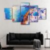 5 panels santorini greece canvas art