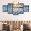 5 panels serenity beach canvas art
