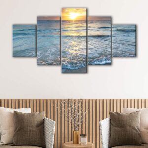 5 panels serenity beach canvas art