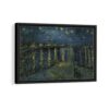 Starry Night Over the Rhone framed canvas black frame
