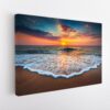  tableau sur toile imprimée plage au coucher du soleil