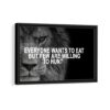 lion face quote framed canvas black frame
