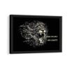 no fear quote framed canvas black frame