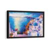 santorini greece framed canvas black frame