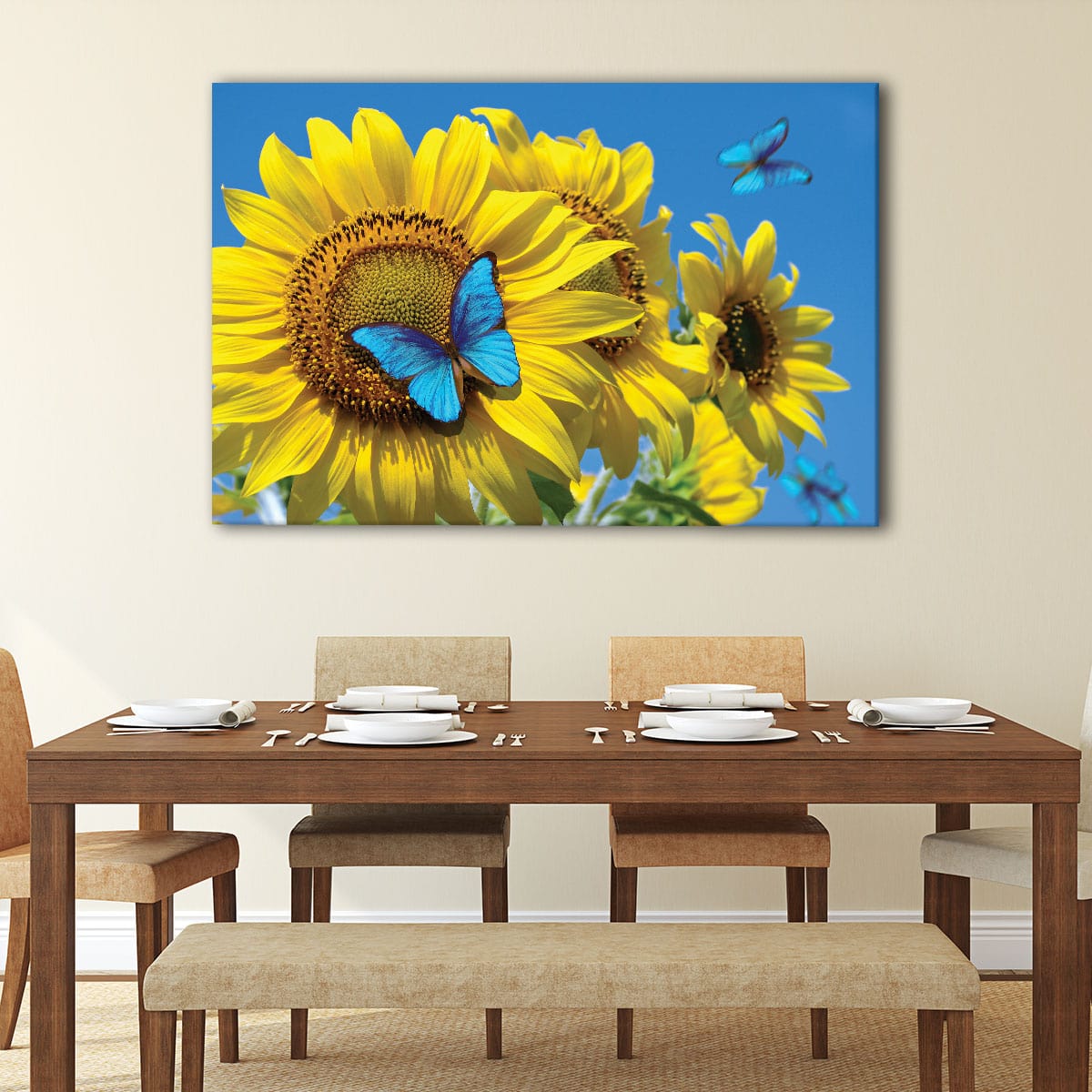 1pc Sunflower Picture Canvas Print, Sunflower Poster, Sunflowers