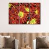 3 panels fall flowers canvas art