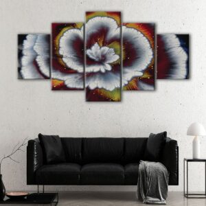 5 panels abstract flower canvas art