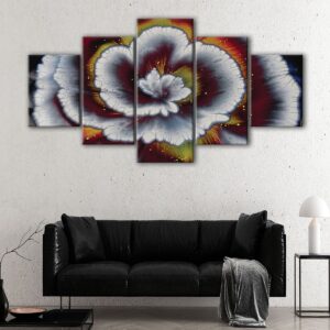 5 panels abstract flower canvas art