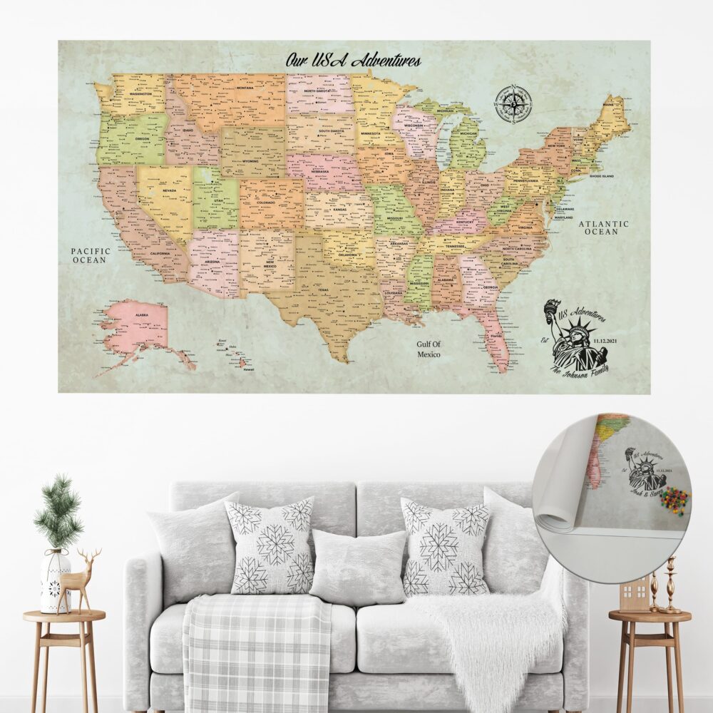 Classic push pin europe map featured