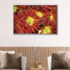 fall flowers floating frame canvas