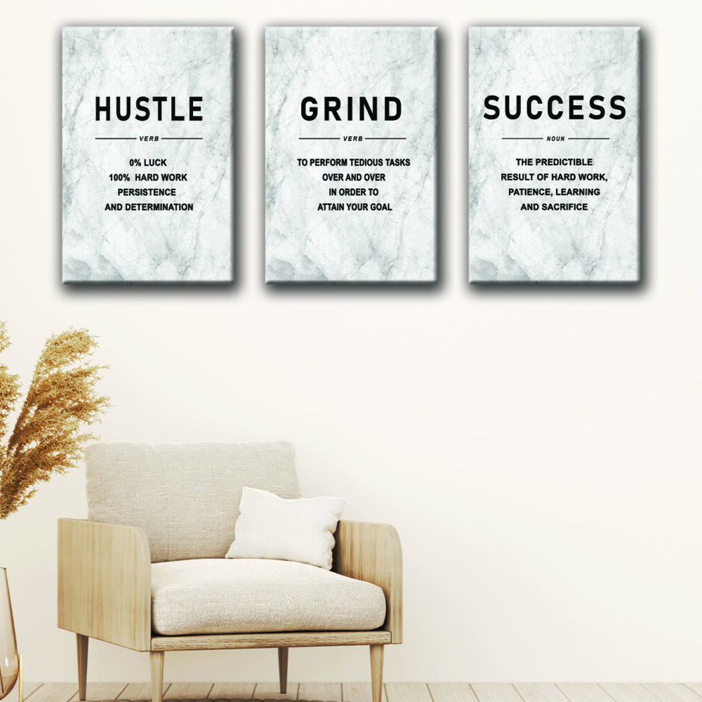 hustle office wall decor