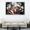 peony abstract floating frame canvas