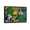 tropical leaves framed canvas black frame