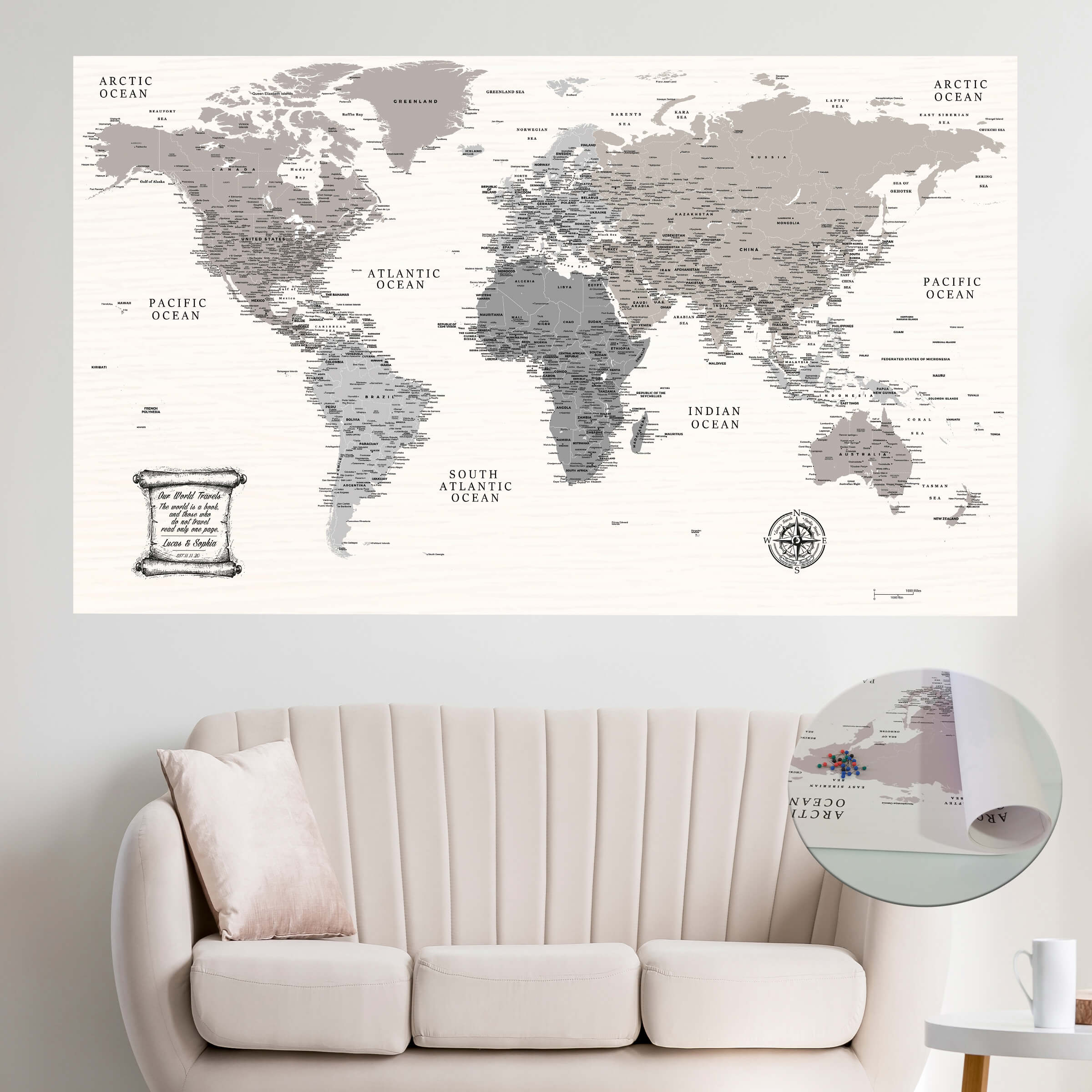 Nursery Wall Decor, Places You've Been World Map, Large Push Pin Travel  Map, Home Decor, World Map Wall Art, Globe Art, Gifts for Apartment 