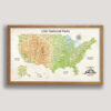 National parks push pin usa map - beige frame
