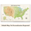 National parks push pin usa map no quote