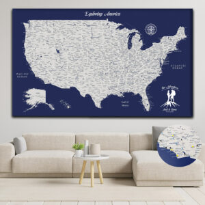 Navy Blue push pin usa map featured