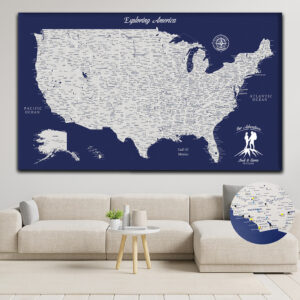 Navy Blue push pin usa map featured