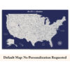 Navy Blue push pin usa map no quote