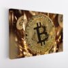 golden bitcoin stretched canvas