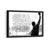 rocky life quote framed canvas black frame