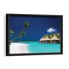 tropical island beach framed canvas black frame