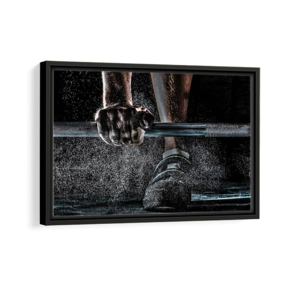 weightlifting motivation framed canvas black frame