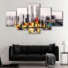 5 panels new york view canvas art