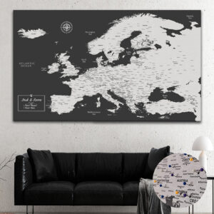 Dark Grey push pin europe map featured