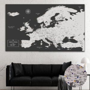 Dark Grey push pin europe map featured