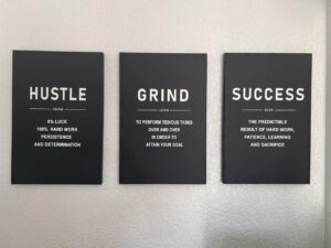 hustle grind success canvas