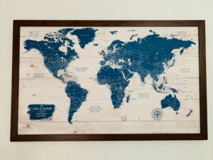 rustic push pin world map