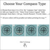 turquoise push pin world map compass customization