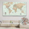 Vintage push pin world map featured