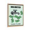 monopoly cash framed canvas beige frame