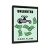 monopoly cash framed canvas black framed