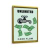 monopoly cash framed canvas gold frame