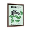 monopoly cash framed canvas walnut brown frame