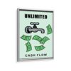 monopoly cash framed canvas white frame