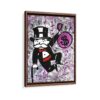 monopoly millionaire framed canvas walnut brown frame